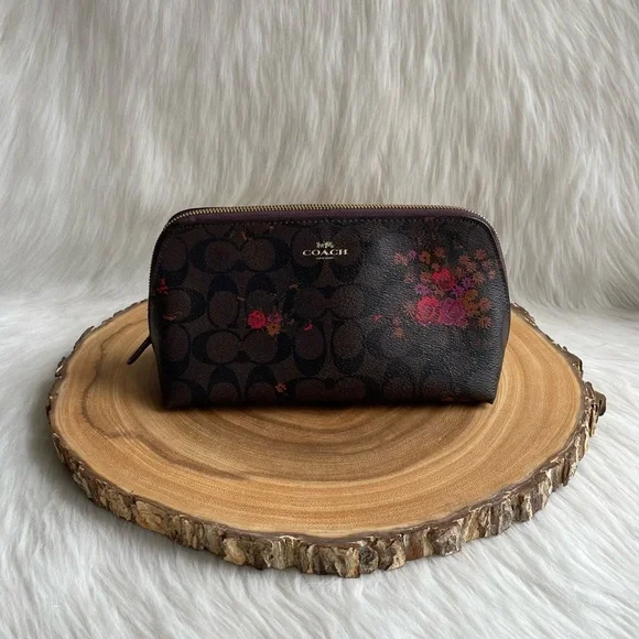 LIKE NEW Coach floral cosmetic bag - Picture 2 of 11